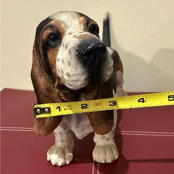 Basset Hound Figurine Standing Resin 7.5” tall - Picture 12 of 12